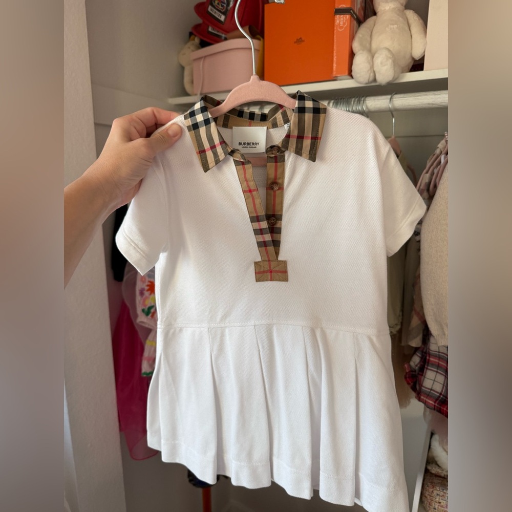 Burberry Kids Polo with Check Collar